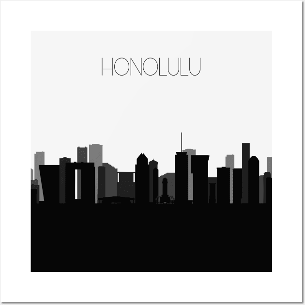 Honolulu Skyline Wall Art by inspirowl